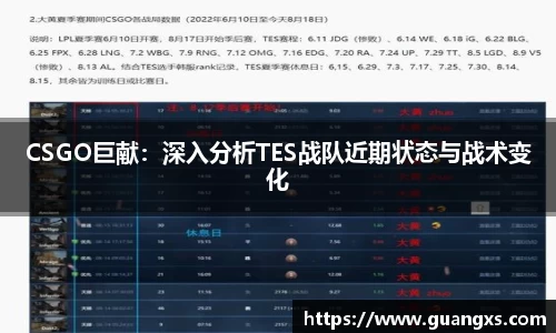 CSGO巨献：深入分析TES战队近期状态与战术变化